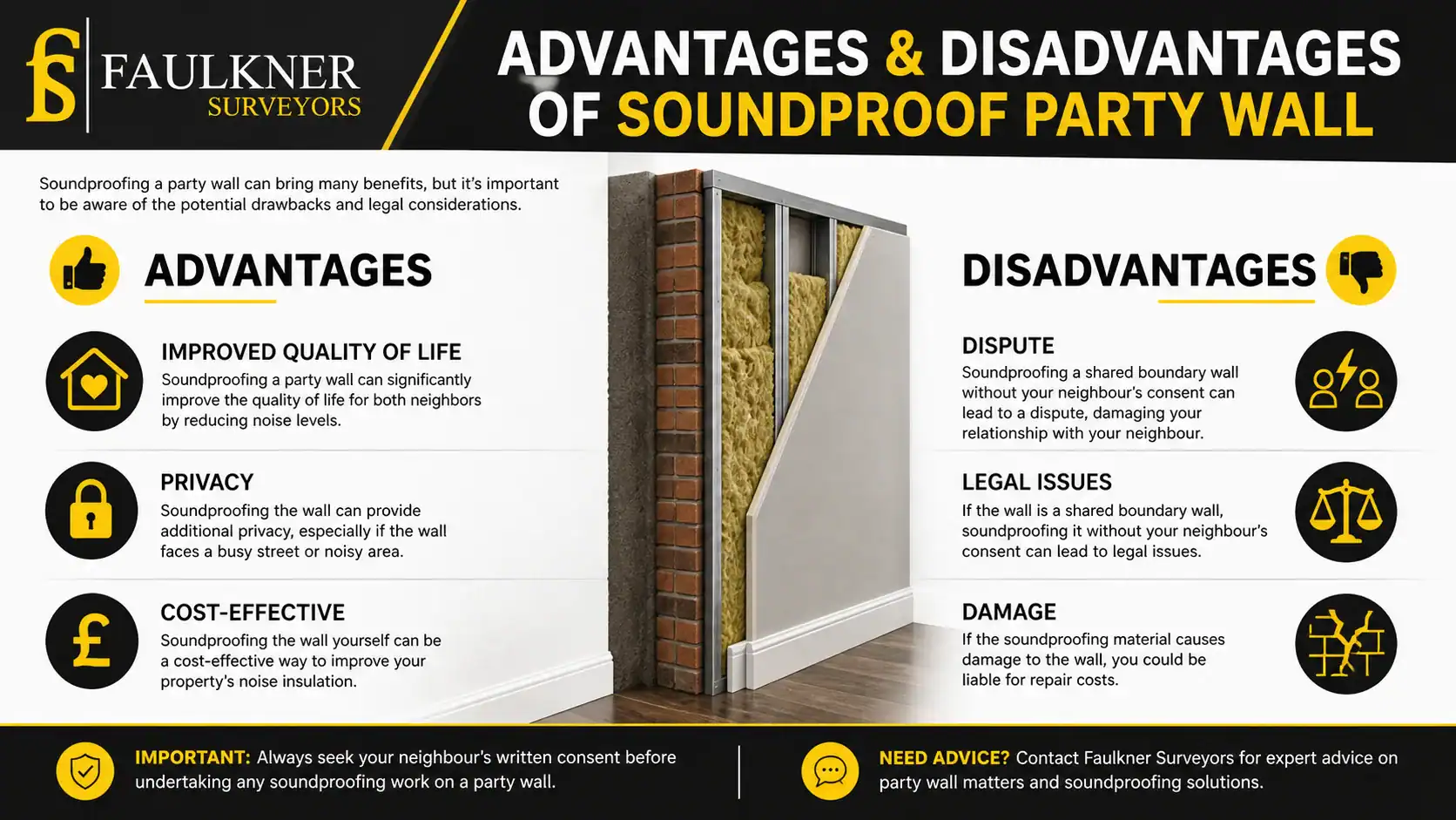 Can you soundproof a Party wall? 2 Advantages and Disadvantages of Soundproof Party Wall Oxford