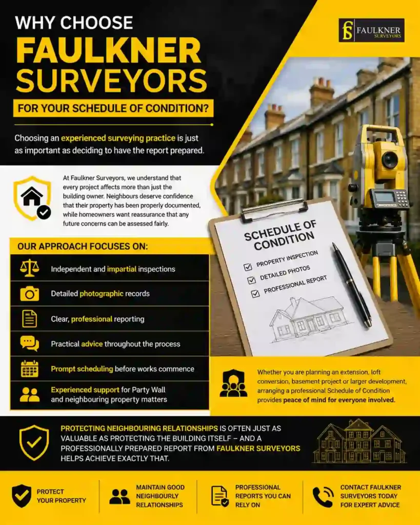 Schedule of Condition: What It Is and Why It Protects Both Neighbours 3 Why Choose Faulkner Surveyors for Your Schedule of Condition Oxford?